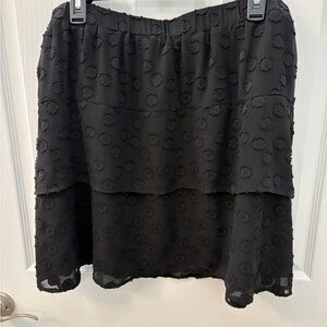 Elegant Black Tiered Skirt size XL NWOT